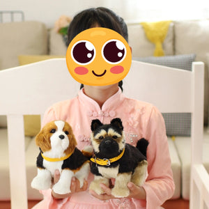 Orange Collar Beagle Stuffed Animal Hard Plush Toy-Stuffed Animals-Beagle, Home Decor, Stuffed Animal-2
