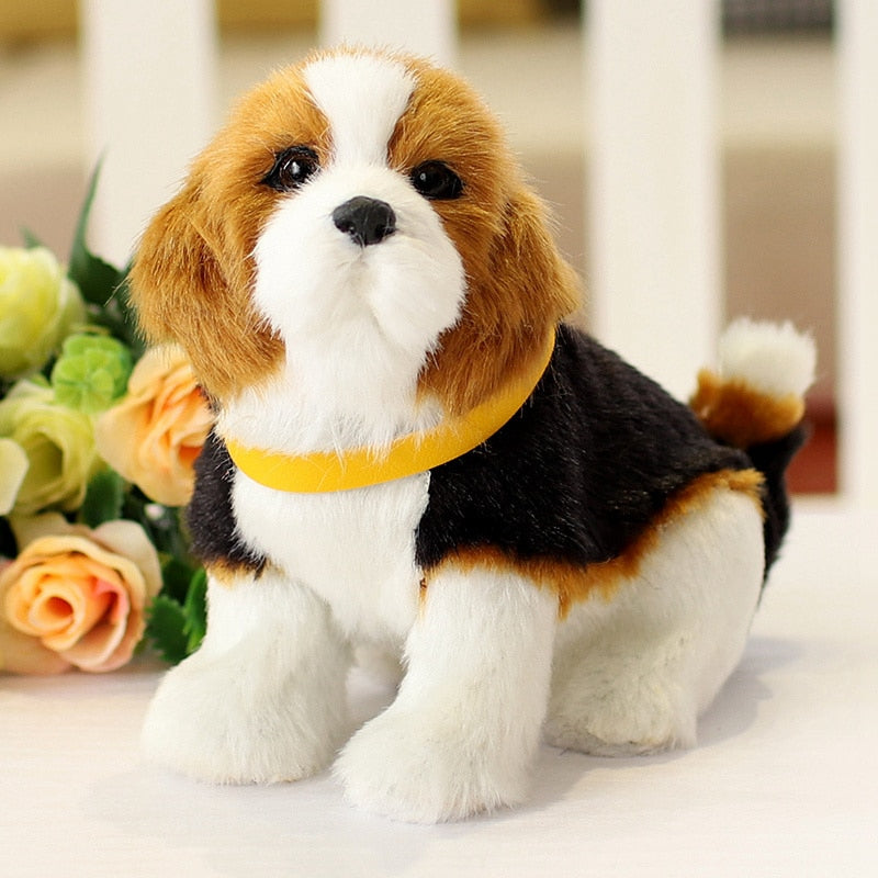 Orange Collar Dogs Stuffed Animal Hard Plush Toys-Beagle-2