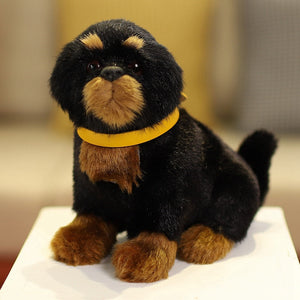 Orange Collar Rottweiler Stuffed Animal Hard Plush Toy-8