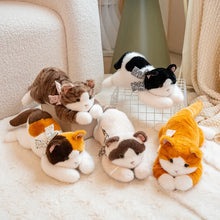 Load image into Gallery viewer, Orange Tabby and White Cat Stuffed Animal Plush Toy - Floral Bow Kitty-2