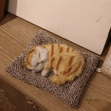 Load image into Gallery viewer, Orange Tabby Cat Kitten Stuffed Animal - Realistic Sleeping Design - Press to Meow Sound-3