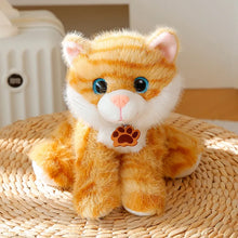 Load image into Gallery viewer, Orange White Striped Tabby Cat Stuffed Animal - Standing with Blue Eyes and Paw Print Tag-Stuffed Animals-Cat Memorial Gifts,Stuffed Animal,Tabby Cat-5