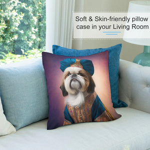 Ottoman Sultan Shih Tzu Plush Pillow Case-Cushion Cover-Dog Dad Gifts, Dog Mom Gifts, Home Decor, Pillows, Shih Tzu-8
