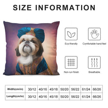 Load image into Gallery viewer, Ottoman Sultan Shih Tzu Plush Pillow Case-Cushion Cover-Dog Dad Gifts, Dog Mom Gifts, Home Decor, Pillows, Shih Tzu-12 &quot;×12 &quot;-White-1