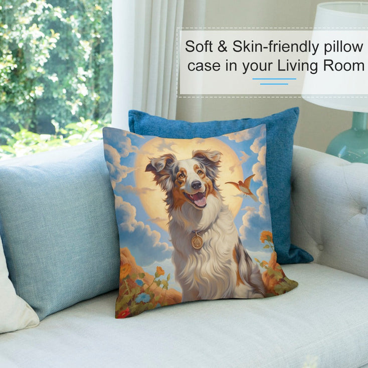 Outback Harmony Australian Shepherd Plush Pillow Case-Cushion Cover-Australian Shepherd, Dog Dad Gifts, Dog Mom Gifts, Home Decor, Pillows-7