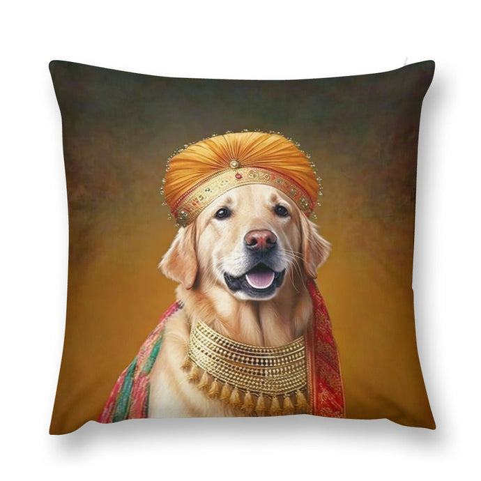 Pagri Raja Golden Retriever Plush Pillow Case-Cushion Cover-Dog Dad Gifts, Dog Mom Gifts, Golden Retriever, Home Decor, Pillows-12 