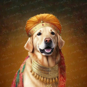 Pagri Raja Golden Retriever Wall Art Poster-Art-Dog Art, Golden Retriever, Home Decor, Poster-1
