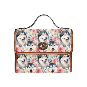 Painted Petals Husky Mom and Baby Shoulder Bag Purse-Accessories-Accessories, Bags, Purse, Siberian Husky-One Size-7