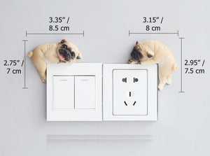 Pair of Two Pugs 3D Wall Stickers-Home Decor-Dogs, Home Decor, Pug, Wall Sticker-4