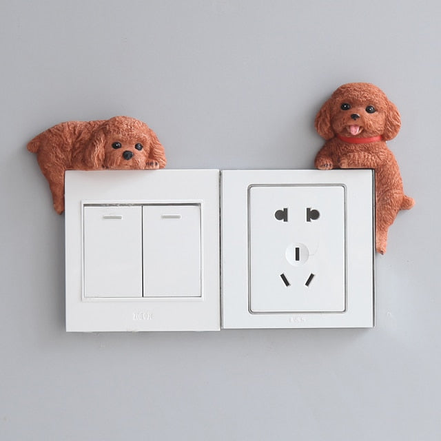Pair of Two Toy Poodles / Doodles 3D Wall Stickers-Home Decor-Cockapoo, Dogs, Doodle, Goldendoodle, Home Decor, Labradoodle, Toy Poodle, Wall Sticker-Toy Poodle-1