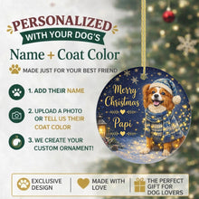 Load image into Gallery viewer, Papillon Christmas Ornament - Cozy Winter Pet Portrait Design - Personalize with Photo and Name-Christmas Ornament-Christmas,Christmas Ornament,Personalize Artwork-2
