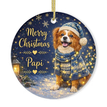 Load image into Gallery viewer, Papillon Christmas Ornament - Cozy Winter Pet Portrait Design - Personalize with Photo and Name-Christmas Ornament-Christmas,Christmas Ornament,Personalize Artwork-3