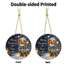 Load image into Gallery viewer, Papillon Christmas Ornament - Cozy Winter Pet Portrait Design - Personalize with Photo and Name-Christmas Ornament-Christmas,Christmas Ornament,Personalize Artwork-4