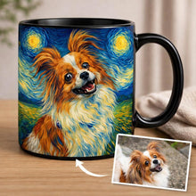 Load image into Gallery viewer, Personalized Starry Night Artwork Papillon Coffee Mug-Mug-Papillon,Dog Dad Gifts,Dog Memorial Gifts,Dog Mom Gifts,Mugs,Personalize Artwork-10