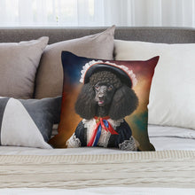 Load image into Gallery viewer, Parisian Chic Black Poodle Plush Pillow Case-Cushion Cover-Dog Dad Gifts, Dog Mom Gifts, Home Decor, Pillows, Poodle-2