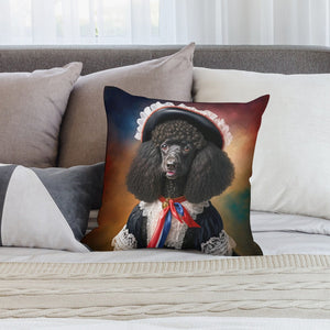 Parisian Chic Black Poodle Plush Pillow Case-Cushion Cover-Dog Dad Gifts, Dog Mom Gifts, Home Decor, Pillows, Poodle-2