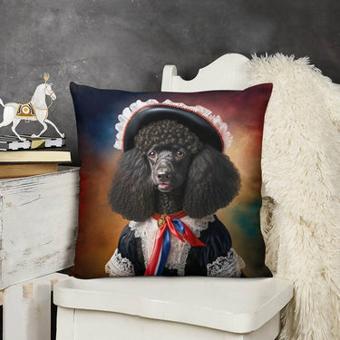 Parisian Chic Black Poodle Plush Pillow Case