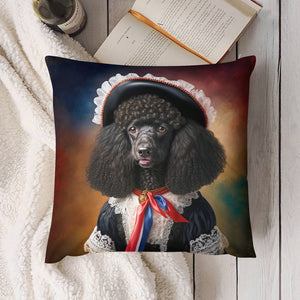 Parisian Chic Black Poodle Plush Pillow Case-Cushion Cover-Dog Dad Gifts, Dog Mom Gifts, Home Decor, Pillows, Poodle-4