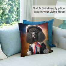 Load image into Gallery viewer, Parisian Chic Black Poodle Plush Pillow Case-Cushion Cover-Dog Dad Gifts, Dog Mom Gifts, Home Decor, Pillows, Poodle-7