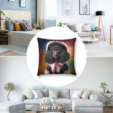 Load image into Gallery viewer, Parisian Chic Black Poodle Plush Pillow Case-Cushion Cover-Dog Dad Gifts, Dog Mom Gifts, Home Decor, Pillows, Poodle-8
