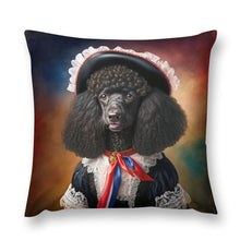 Load image into Gallery viewer, Parisian Chic Black Poodle Plush Pillow Case-Cushion Cover-Dog Dad Gifts, Dog Mom Gifts, Home Decor, Pillows, Poodle-12 &quot;×12 &quot;-1