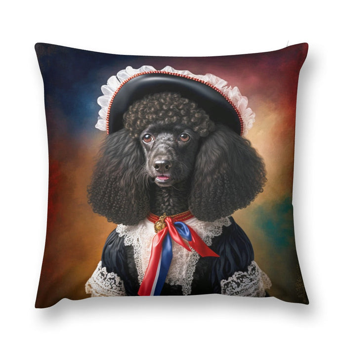 Parisian Chic Black Poodle Plush Pillow Case-Cushion Cover-Dog Dad Gifts, Dog Mom Gifts, Home Decor, Pillows, Poodle-12 