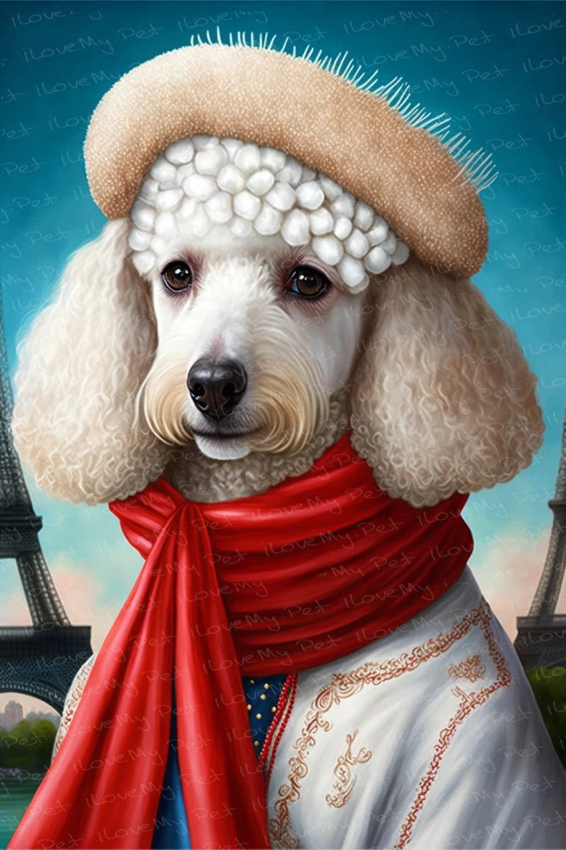 Parisian Fantasy White Poodle Wall Art Poster-Art-Dog Art, Home Decor, Poodle, Poster-1
