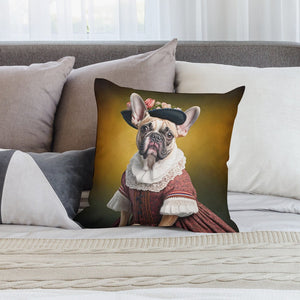 Parisian Mademoiselle Fawn Bulldog Plush Pillow Case-Cushion Cover-Dog Dad Gifts, Dog Mom Gifts, French Bulldog, Home Decor, Pillows-2