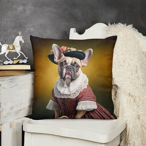 Parisian Mademoiselle Fawn Bulldog Plush Pillow Case-Cushion Cover-Dog Dad Gifts, Dog Mom Gifts, French Bulldog, Home Decor, Pillows-3