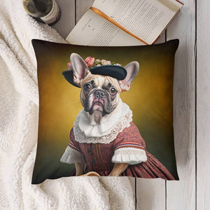 Parisian Mademoiselle Fawn Bulldog Plush Pillow Case-Cushion Cover-Dog Dad Gifts, Dog Mom Gifts, French Bulldog, Home Decor, Pillows-4