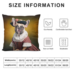 Parisian Mademoiselle Fawn Bulldog Plush Pillow Case-Cushion Cover-Dog Dad Gifts, Dog Mom Gifts, French Bulldog, Home Decor, Pillows-6
