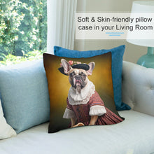 Load image into Gallery viewer, Parisian Mademoiselle Fawn Bulldog Plush Pillow Case-Cushion Cover-Dog Dad Gifts, Dog Mom Gifts, French Bulldog, Home Decor, Pillows-7