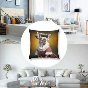 Parisian Mademoiselle Fawn Bulldog Plush Pillow Case-Cushion Cover-Dog Dad Gifts, Dog Mom Gifts, French Bulldog, Home Decor, Pillows-8