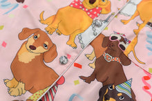 Load image into Gallery viewer, Party Dachshund Love Women&#39;s Imitation Silk Pajamas Set-Pajamas-Apparel, Dachshund, Dog Mom Gifts, Pajamas-12