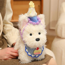 Load image into Gallery viewer, Party Hat West Highland Terrier Plush Toy With Bib-10
