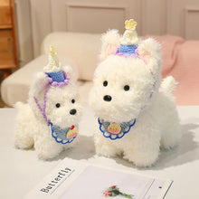 Load image into Gallery viewer, Party Hat West Highland Terrier Plush Toy With Bib-1