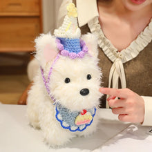 Load image into Gallery viewer, Party Hat West Highland Terrier Plush Toy With Bib-3