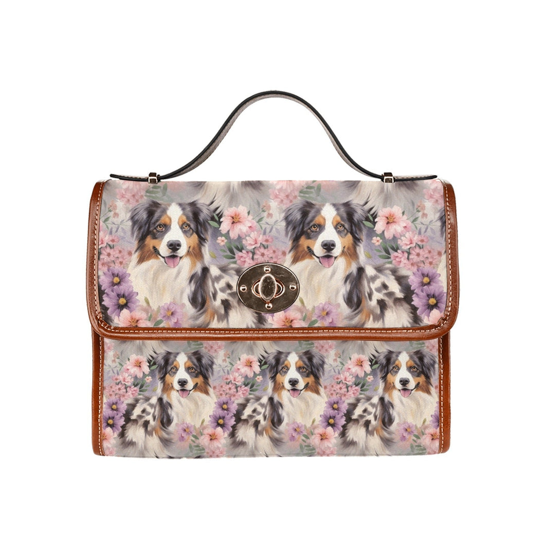 Pastel Garden Australian Shepherd Elegance Shoulder Bag Purse-Accessories-Accessories, Australian Shepherd, Bags, Purse-One Size-1