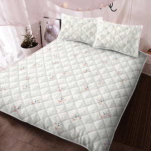 Pastel Paws Samoyed Quilted Blanket or Bedding Set - 4 Colors-Bedding-Bedding, Blankets, Home Decor, Samoyed-Light Cream-Only Quilt-Twin-4