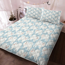 Load image into Gallery viewer, Pastel Paws Samoyed Quilted Blanket or Bedding Set - 4 Colors-Bedding-Bedding, Blankets, Home Decor, Samoyed-Pastel Blue-Only Quilt-Twin-10