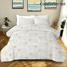 Load image into Gallery viewer, Pastel Paws Samoyed Bedding Set - Comforter or Duvet Cover-Bedding-Bedding, Blankets, Home Decor, Samoyed-Light Cream-Comforter (with filling) + 2 Pillowcases-Twin-12