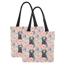 Load image into Gallery viewer, Pastel Petals and Black Labradors Large Canvas Tote Bags - Set of 2-Accessories-Accessories, Bags, Black Labrador, Labrador-8