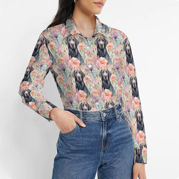 Pastel Petals And Black Labradors Womens Shirt 360x
