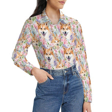 Load image into Gallery viewer, Pastel Petals Shiba Serenade Women&#39;s Shirt - 2 Designs-Apparel-Apparel, Shiba Inu, Shirt-3