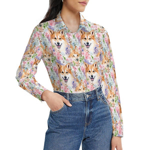 Pastel Petals Shiba Serenade Women's Shirt - 2 Designs-Apparel-Apparel, Shiba Inu, Shirt-3