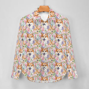 Pastel Petals Shiba Serenade Women's Shirt - 2 Designs-Apparel-Apparel, Shiba Inu, Shirt-7