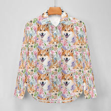 Load image into Gallery viewer, Pastel Petals Shiba Serenade Women&#39;s Shirt - 2 Designs-Apparel-Apparel, Shiba Inu, Shirt-2