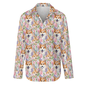 Pastel Petals Shiba Serenade Women's Shirt - 2 Designs-Apparel-Apparel, Shiba Inu, Shirt-8