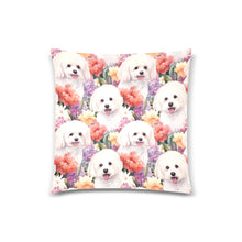 Load image into Gallery viewer, Pastel Watercolor Garden Bichon Frise Throw Pillow Cover-Cushion Cover-Bichon Frise, Home Decor, Pillows-White1-ONESIZE-1