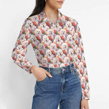 Load image into Gallery viewer, Pastel Watercolor Garden Bichon Frise Women&#39;s Shirt - 2 Designs-Apparel-Apparel, Bichon Frise, Shirt-8